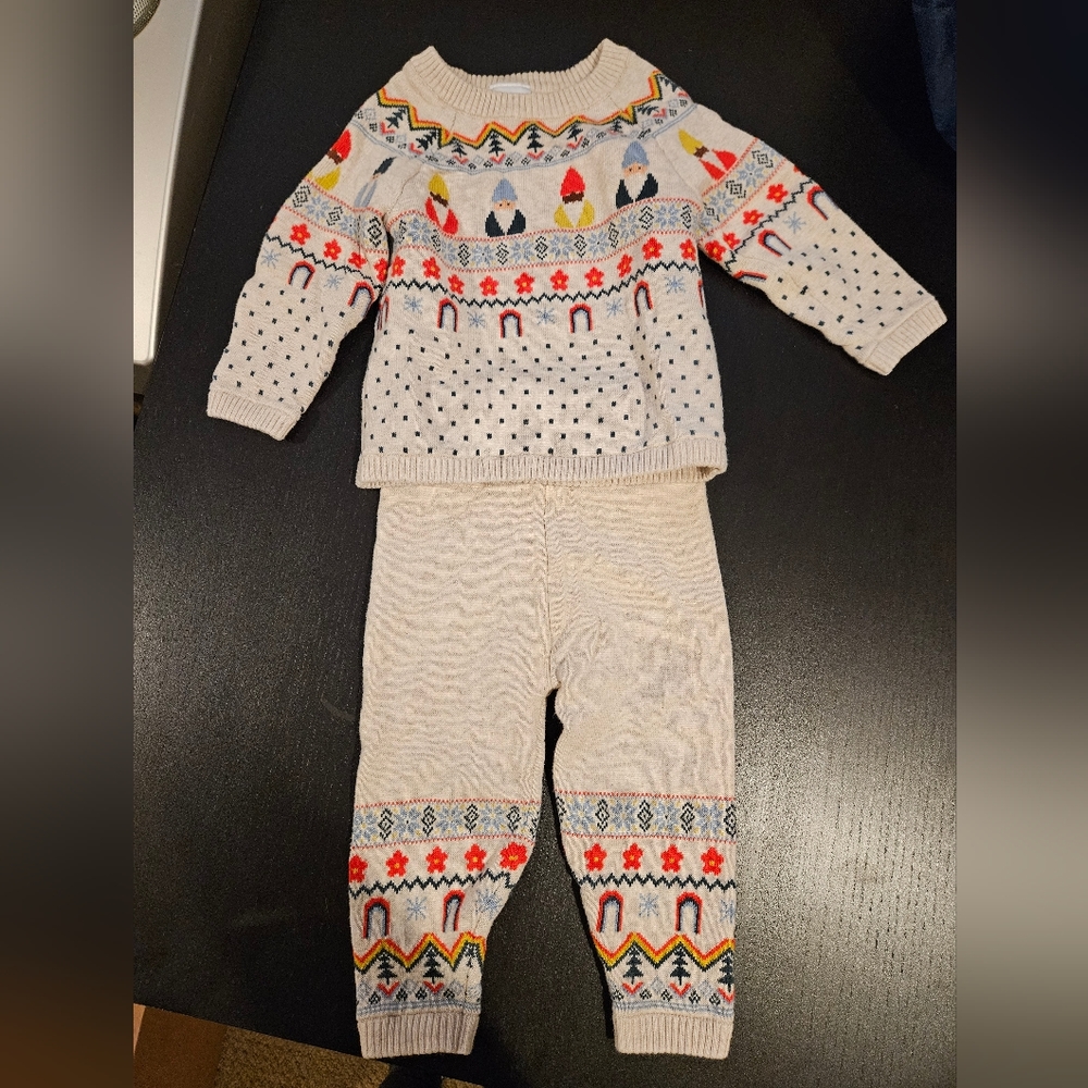 Baby Holiday Sweater Knit Top & Leggings Set